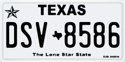 TX license plate DSV8586