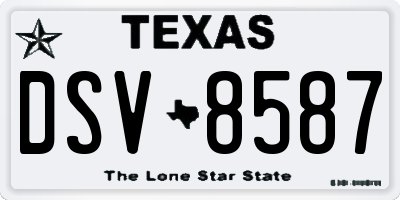 TX license plate DSV8587