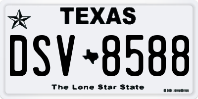 TX license plate DSV8588
