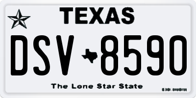 TX license plate DSV8590