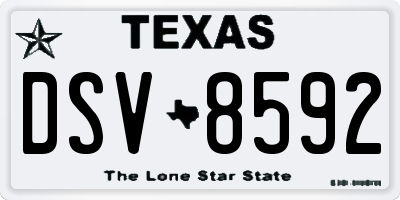 TX license plate DSV8592