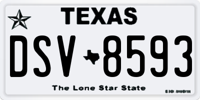 TX license plate DSV8593