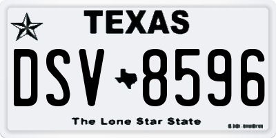 TX license plate DSV8596