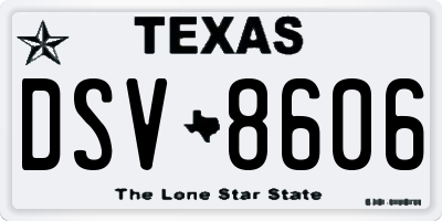 TX license plate DSV8606