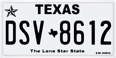 TX license plate DSV8612