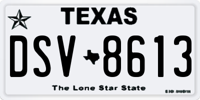 TX license plate DSV8613