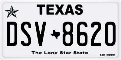 TX license plate DSV8620