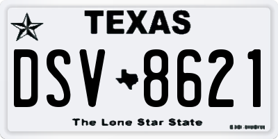 TX license plate DSV8621