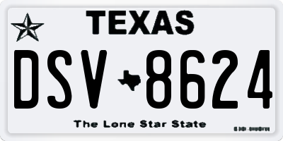TX license plate DSV8624