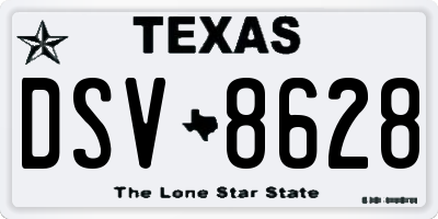 TX license plate DSV8628