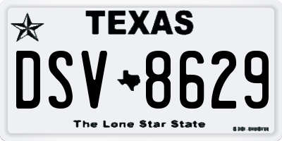 TX license plate DSV8629