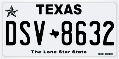 TX license plate DSV8632