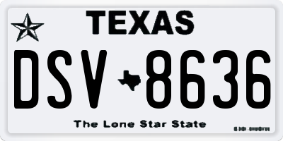 TX license plate DSV8636