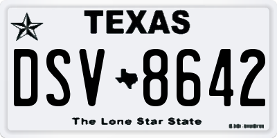 TX license plate DSV8642