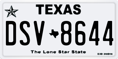 TX license plate DSV8644