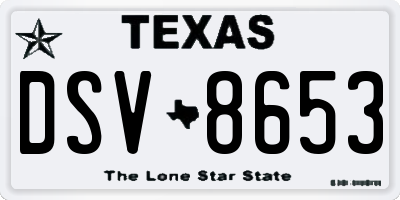 TX license plate DSV8653
