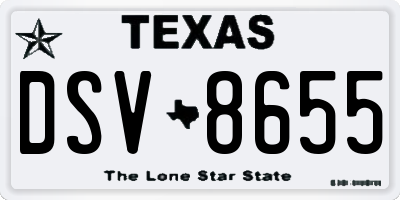 TX license plate DSV8655