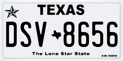 TX license plate DSV8656