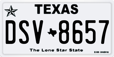 TX license plate DSV8657