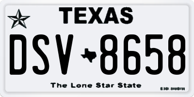 TX license plate DSV8658