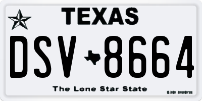 TX license plate DSV8664