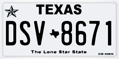 TX license plate DSV8671