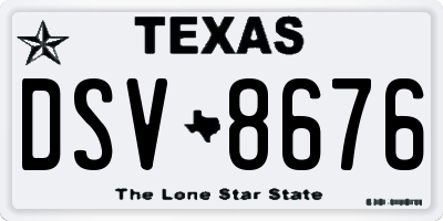 TX license plate DSV8676