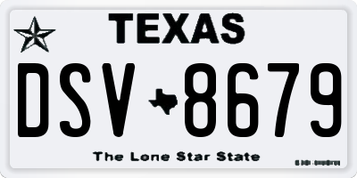 TX license plate DSV8679