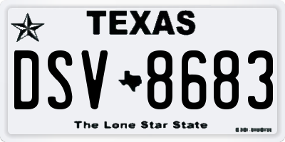 TX license plate DSV8683