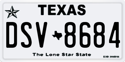 TX license plate DSV8684