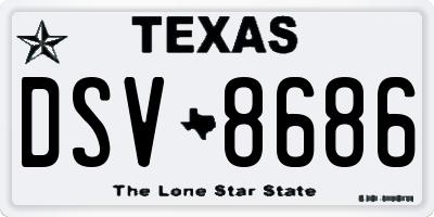 TX license plate DSV8686