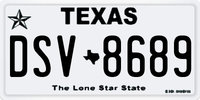TX license plate DSV8689