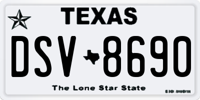 TX license plate DSV8690