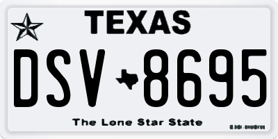 TX license plate DSV8695