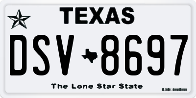 TX license plate DSV8697