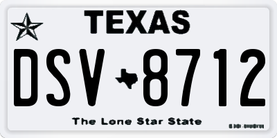 TX license plate DSV8712