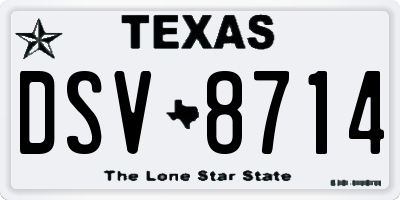 TX license plate DSV8714