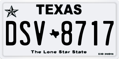 TX license plate DSV8717
