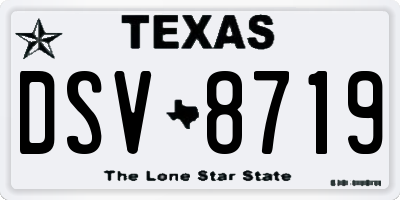 TX license plate DSV8719