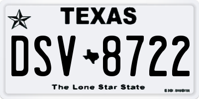 TX license plate DSV8722