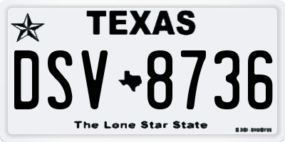 TX license plate DSV8736