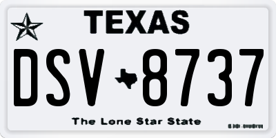 TX license plate DSV8737