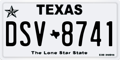 TX license plate DSV8741