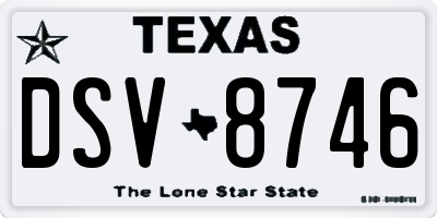 TX license plate DSV8746