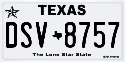 TX license plate DSV8757