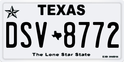 TX license plate DSV8772