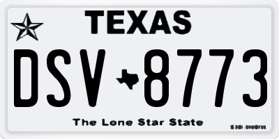 TX license plate DSV8773