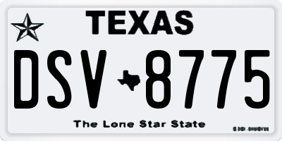 TX license plate DSV8775
