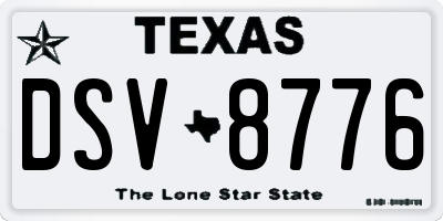 TX license plate DSV8776