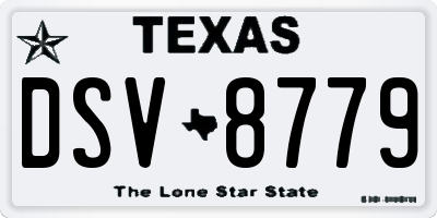 TX license plate DSV8779